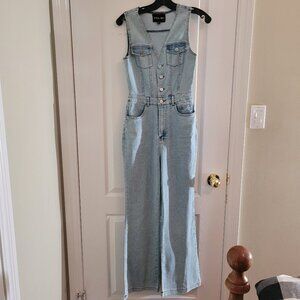 Women's Light Wash Denim Jumpsuit